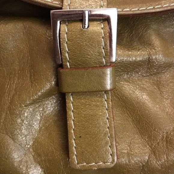 Helen Welsh Vintage Retro Green Leather Shoulder Baguette Purse Bag - Picture 9 of 16